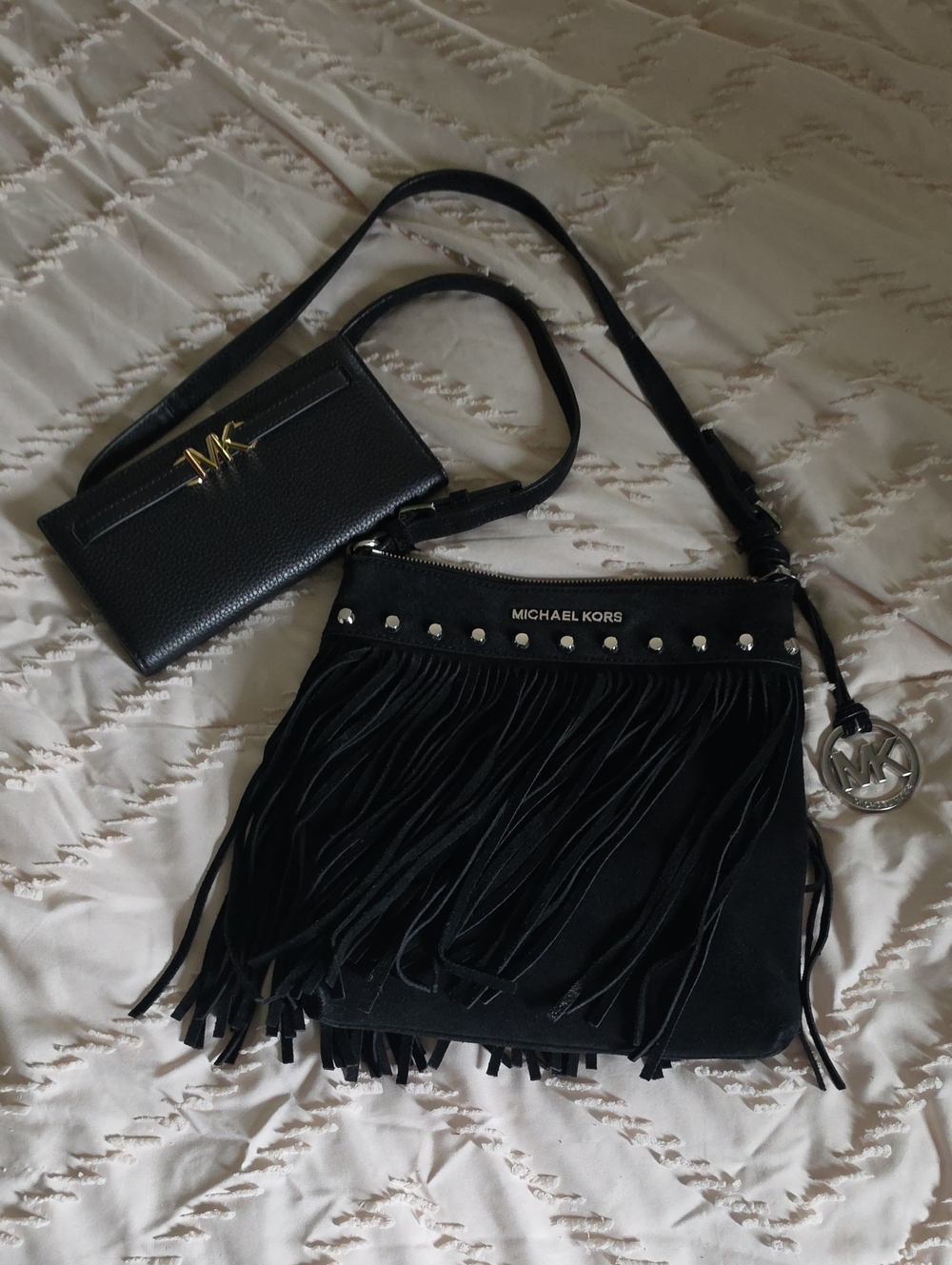 Michael Kors set - Bifold Wallet + Fringe BOHO Crossbody